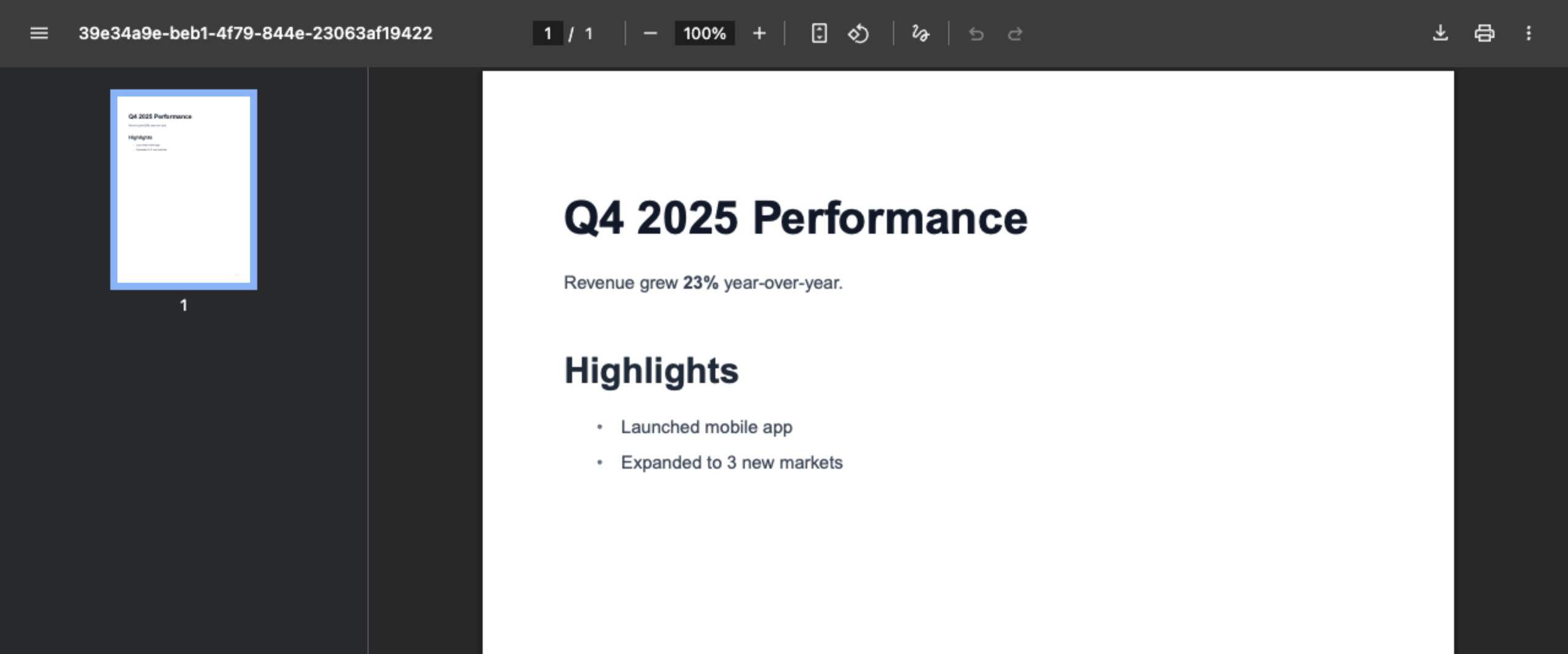 Q4 report PDF preview